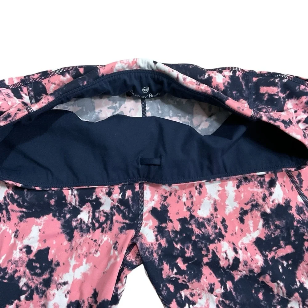 Sweaty Betty Power Pocket Workout Leggings Pink Abstract Tie Dye XXL full length